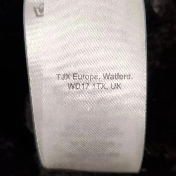 Tahari Cashmere Blend Black Oversized Open ButtonSz S Cropped Cardigan  Sweater - Picture 9 of 10